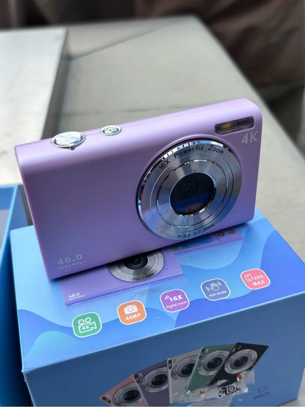 Compact 48mp Digital Camera - purple - anteam from amazon